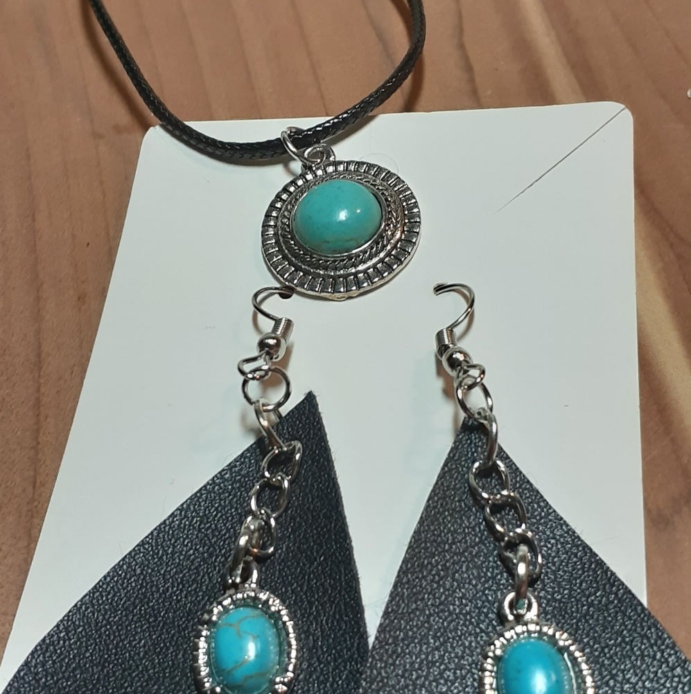 Tear drop earrings and necklaces